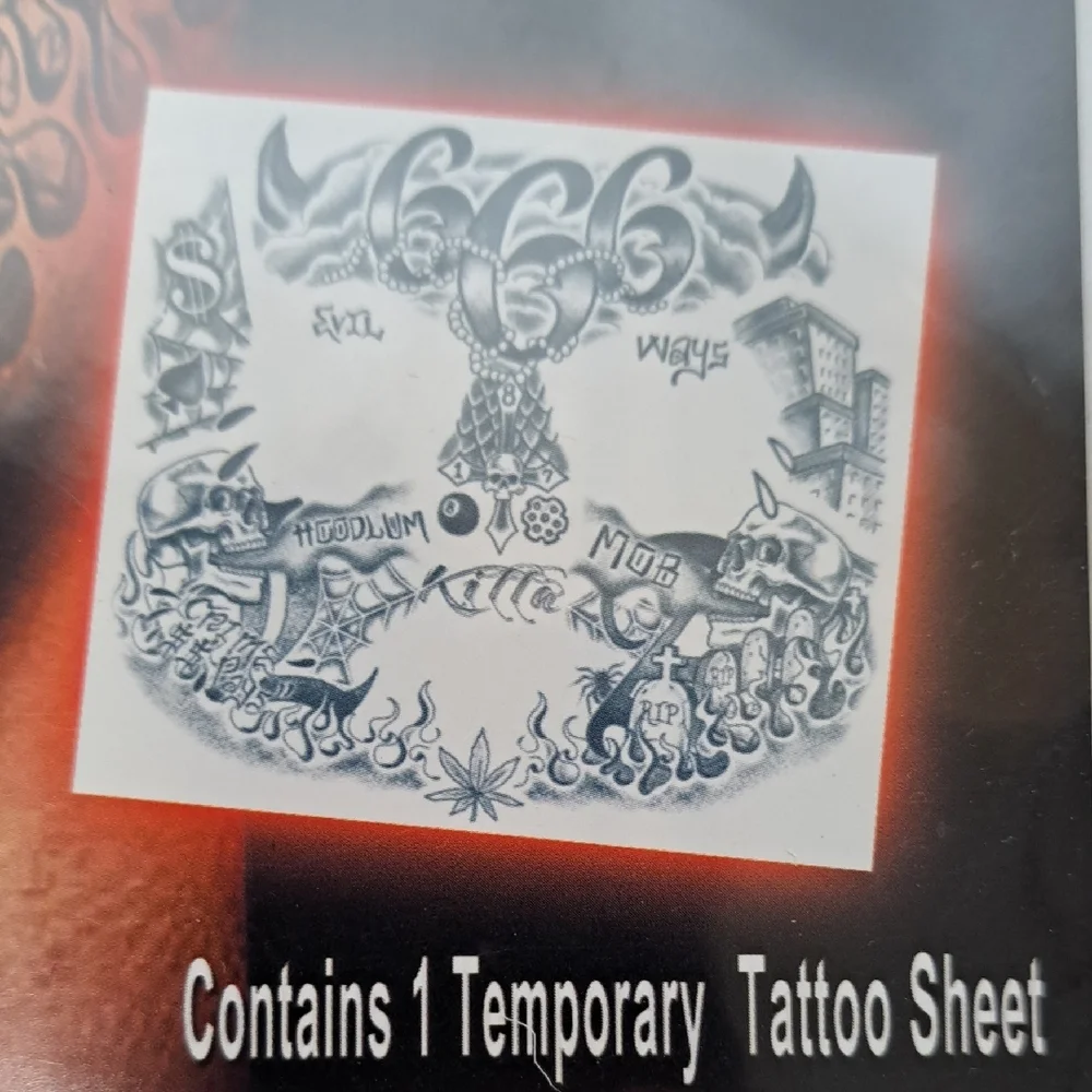 Hoodlum Face Tattoos - Black